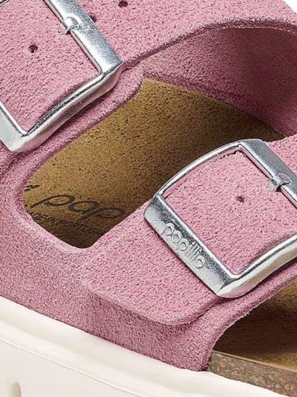 Papillio Candy Pink Suede Two-Strap Lug Sandals by Birkenstock. NWT - Picture 4 of 8